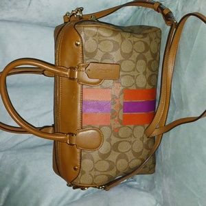 Coach Bag w Orange & Purple Stripes